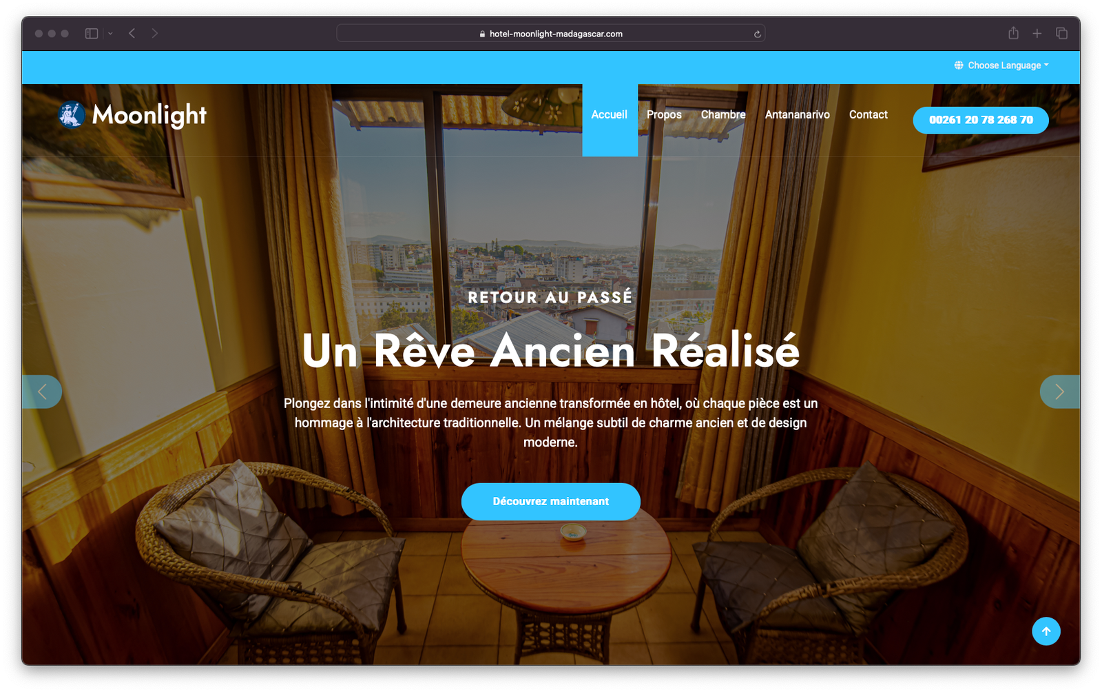 Site Dynamique - Hôtel Moonlight Madagascar